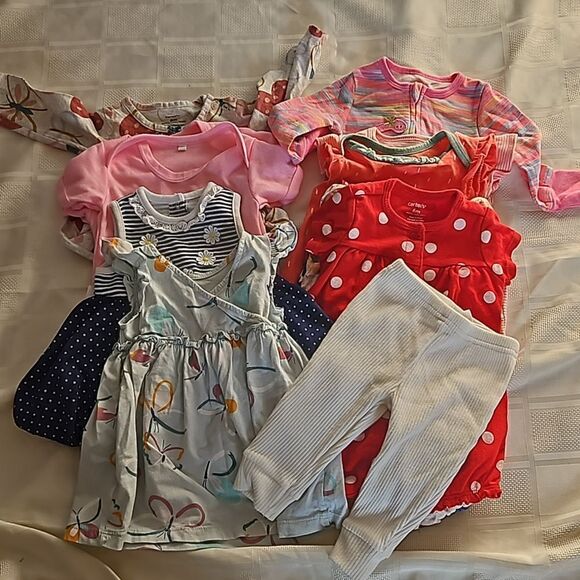 Carter's Baby Girl Oncies Bundle Of 12 Lot 6-9 Months - Picture 12 of 12